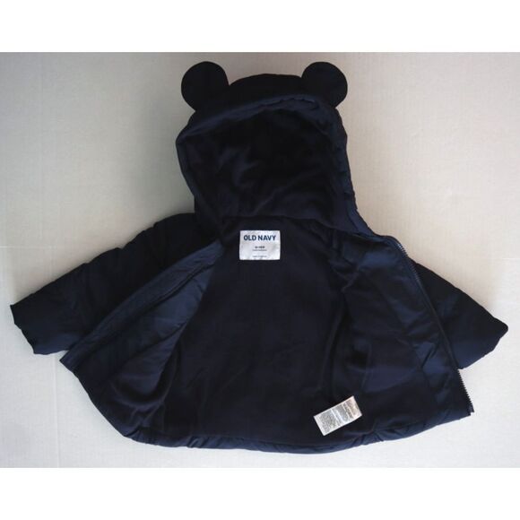 Old Navy 752343 Toddler Boys Sz 12-18M Navy WR Frost Free Critter Puffer Jacket - Picture 6 of 6